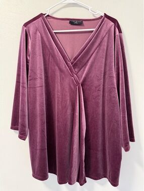 NWT Lane Bryant plus-size deep purple velvet top size 18/20